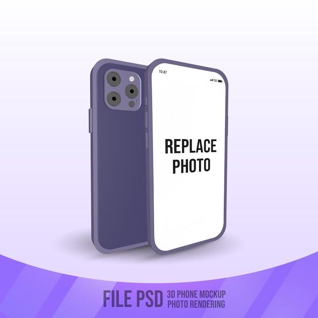 3D Phone Left Side Mockup Photo