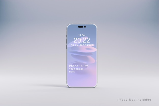 3d phone screen clay mockup