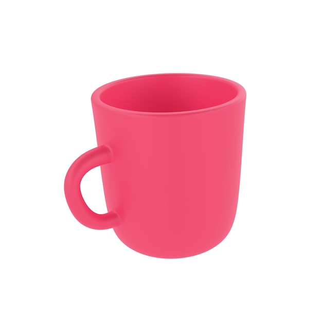 PSD 3d photo realistic red cup icon mockup rendering design template for mock up ceramic clean mug