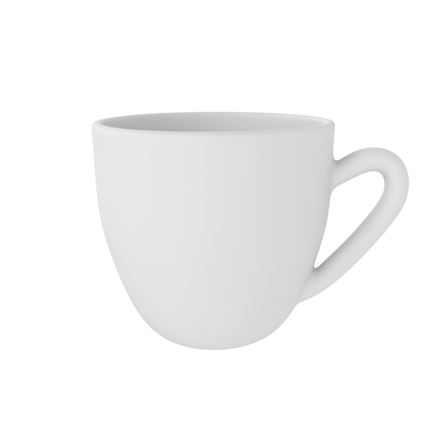 PSD 3d photo realistic white cup icon mockup design template for mock up ceramic clean white mug