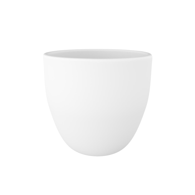 PSD 3d фотореалистичная белая чашка значок макет рендеринга шаблон дизайна для mock up керамический чистый белый
