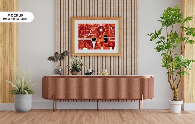 3D photo wall frame mockup