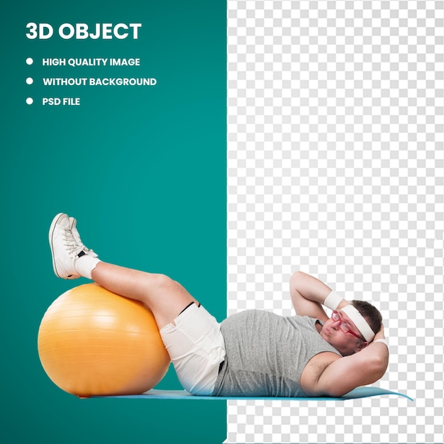 Premium PSD 3d Physical exercise Weight loss Overweight Abdominal obesity