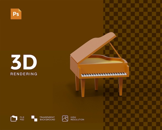 3d piano illustratie