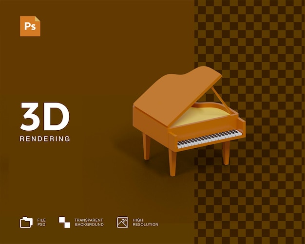 Illustrazione di pianoforte 3d