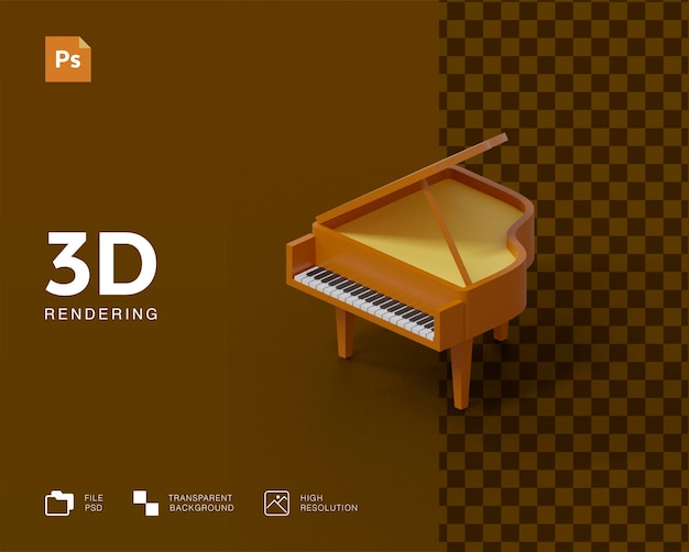 3d piano illustration