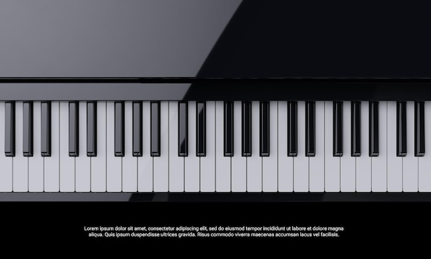 PSD illustrazione di pianoforte 3d