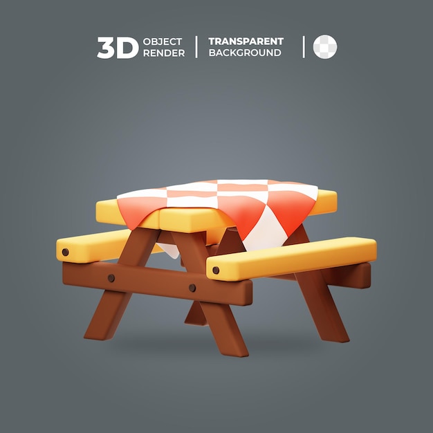 3d picnic table icon