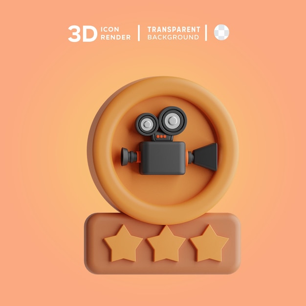 PSD 3d-pictogram beste filmillustratie