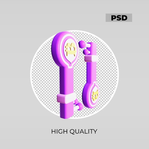 3d-pictogram coderingssleutel uiterlijk 7