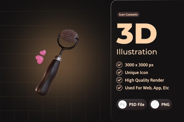 3d-pictogram cosmetische luxe, gezichtsroller