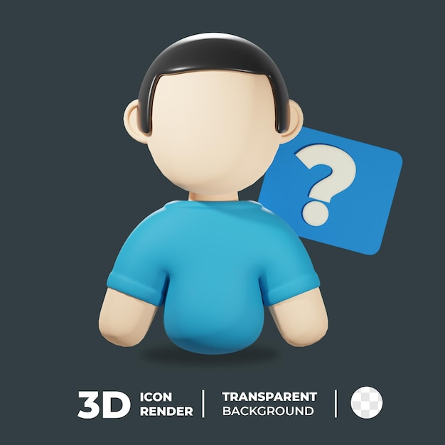 3D-pictogram dat mensen traint die vragen