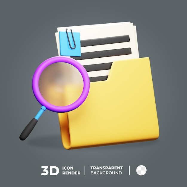 PSD 3d-pictogram document zoeken