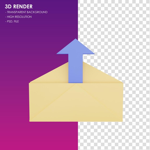 PSD 3d-pictogram e-mail verzenden