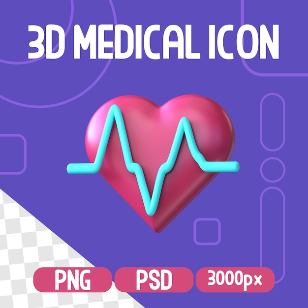 PSD 3d pictogram geïsoleerd medisch voorwerp