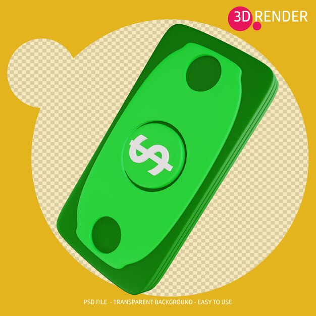 PSD 3d-pictogram geld dollar