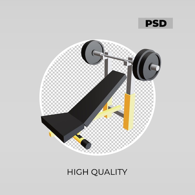 3D-pictogram helling bankdrukken