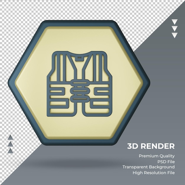 3d-pictogram hoge zichtbaarheid vest fabriek teken rendering vooraanzicht