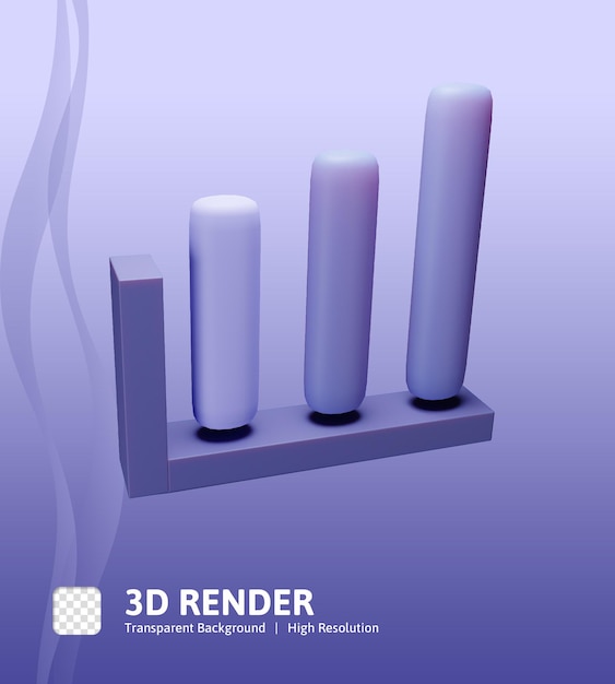 PSD 3d-pictogram illustratie bedrijfsopstartstatistiek kan worden gebruikt voor web-app, infographic