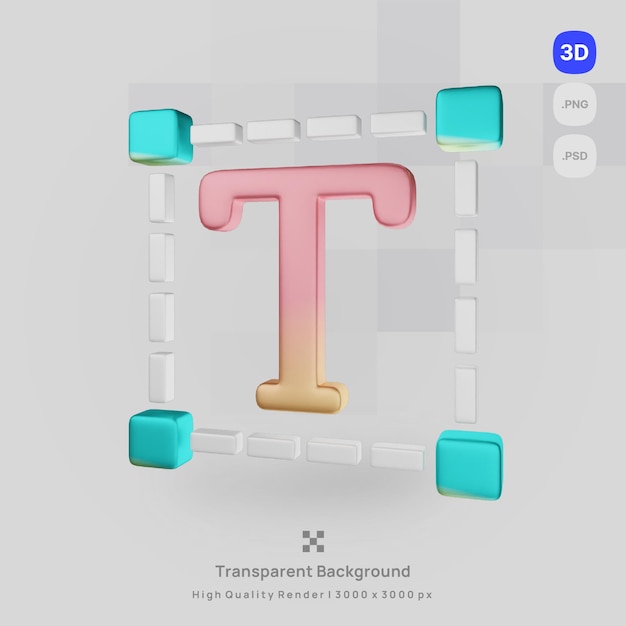 3D pictogram illustratie digitale gereedschapskist render tekst tool met transparante achtergrond