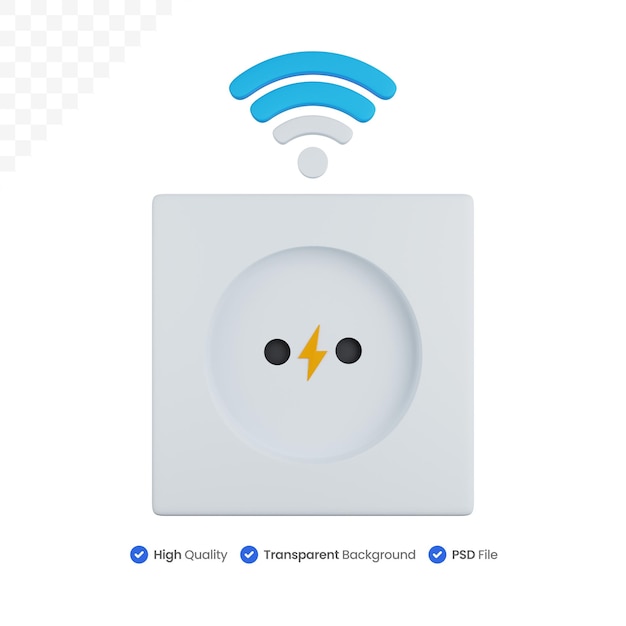 3D Pictogram Illustratie Draadloos stopcontact