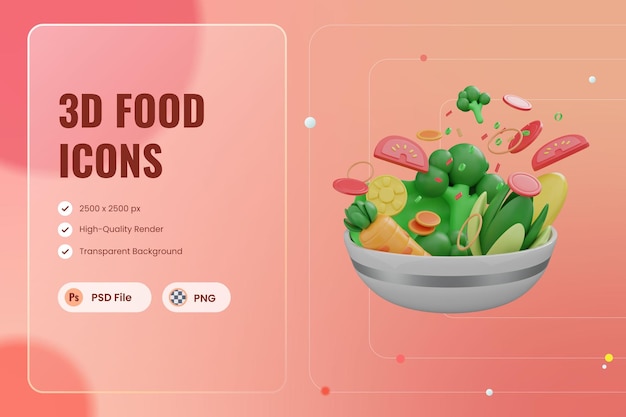3D Pictogram Illustratie Groenten Wortel Tomaat Veganistisch Vegetarisch