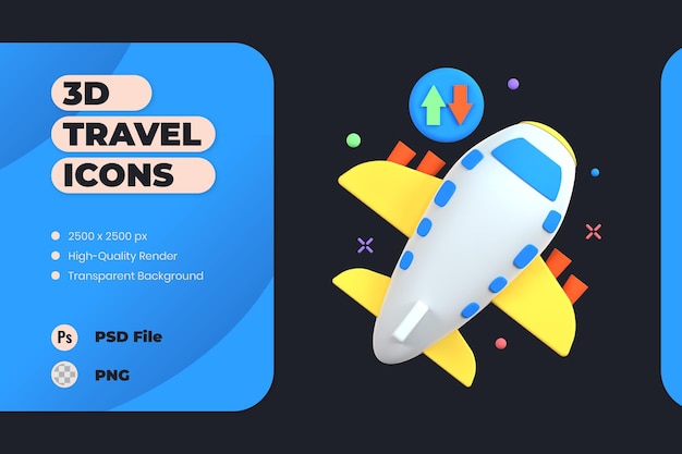 3D Pictogram Illustratie Reizen Vakantie Reis Vakantie