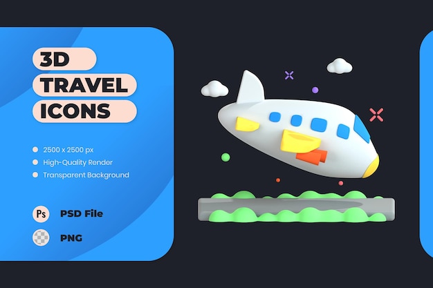 3D Pictogram Illustratie Reizen Vakantie Reis Vakantie