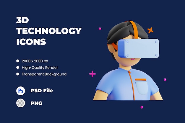3D Pictogram Illustratie Virtual Reality Bril Metaverse