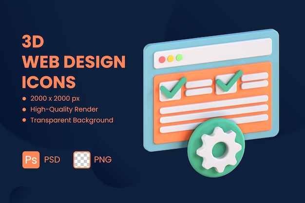3D Pictogram Illustratie Web Testen