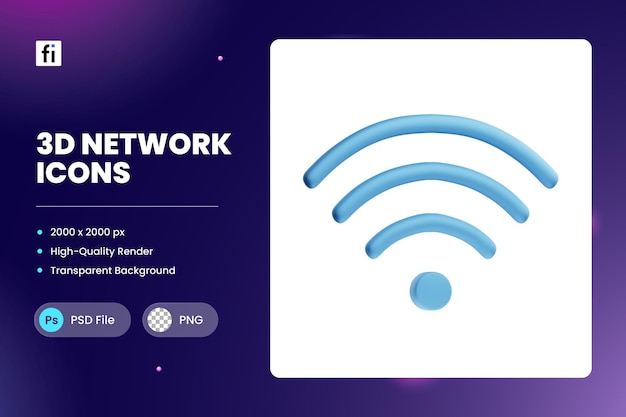 3d pictogram illustratie wifi signaal