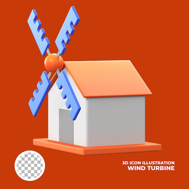 PSD 3d-pictogram-illustratie-windturbine