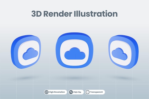 3d pictogram illustratie wolk geïsoleerd