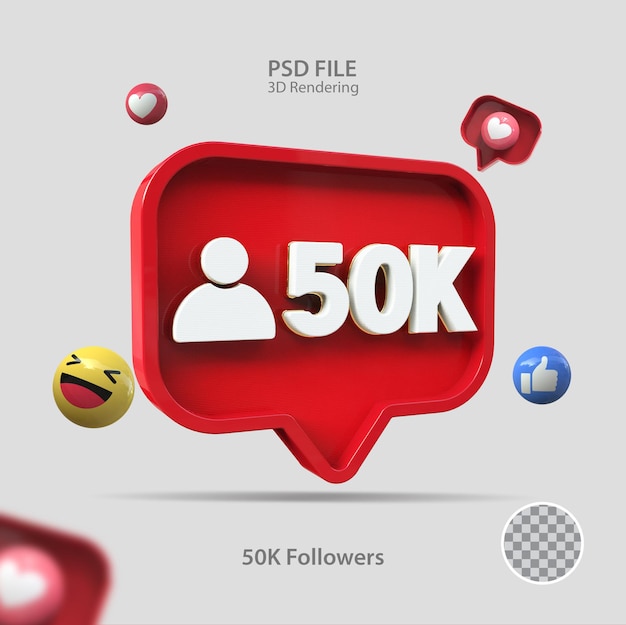 3d-pictogram instagram 50k volgers render