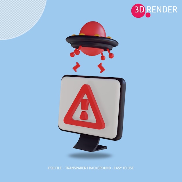 PSD 3d-pictogram internet problemen oplossen