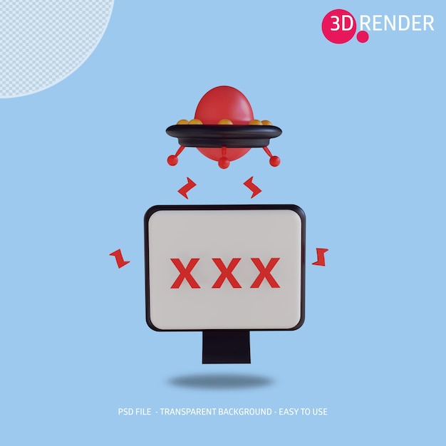 PSD 3d-pictogram internet problemen oplossen