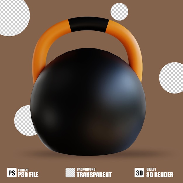 PSD 3d-pictogram kettlebell geschikt voor fitness