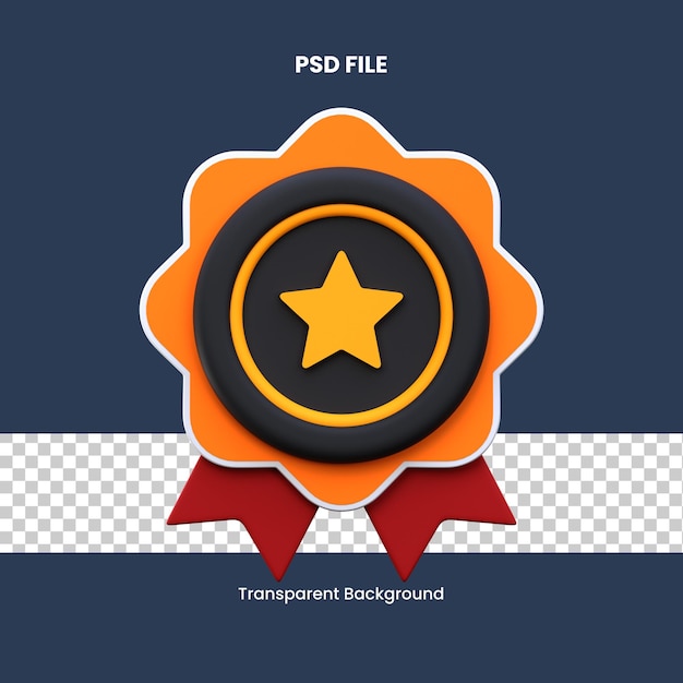 PSD 3d-pictogram kwaliteitsbadge
