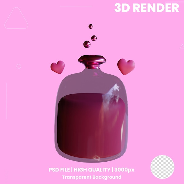 PSD 3d pictogram liefde parfum