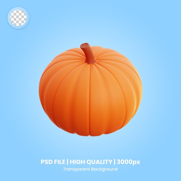 PSD 3d-pictogram oranje pompoen