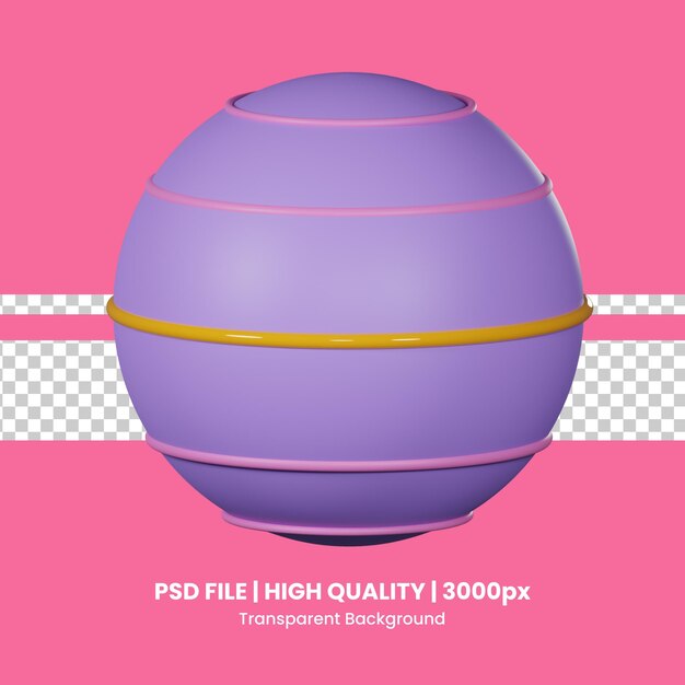 PSD 3d-pictogram pilates bal geïsoleerd op de transparante achtergrond