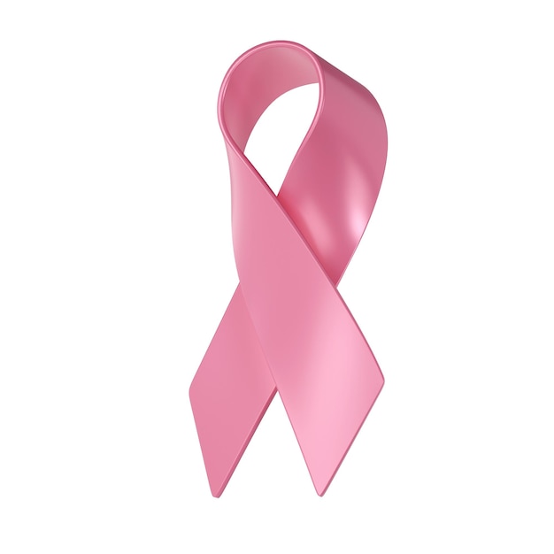 PSD 3d pictogram roze lint in de borstkanker bewustzijnsmaand medisch illustratiesymbool