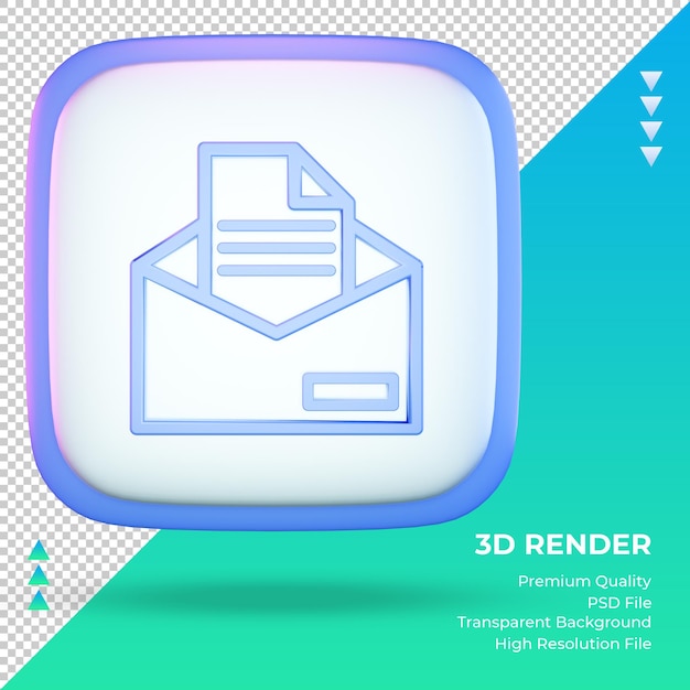 PSD 3d-pictogram universiteit mail teken rendering vooraanzicht