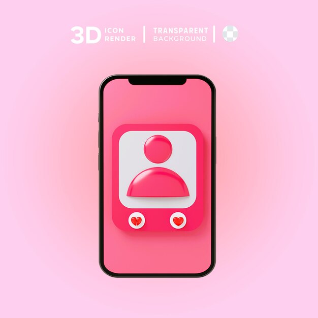 PSD 3d-pictogram valentine dating apps illustratie