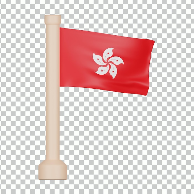 PSD 3d-pictogram van de vlag van hongkong