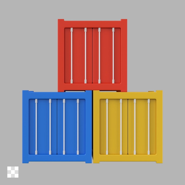 3d-pictogram van magazijnladingcontainers