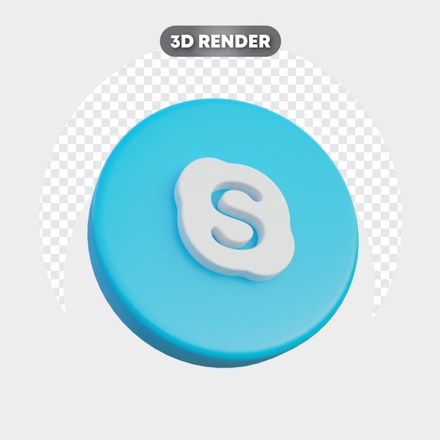 3D-pictogram van sociale media geïsoleerde linkerkant skype