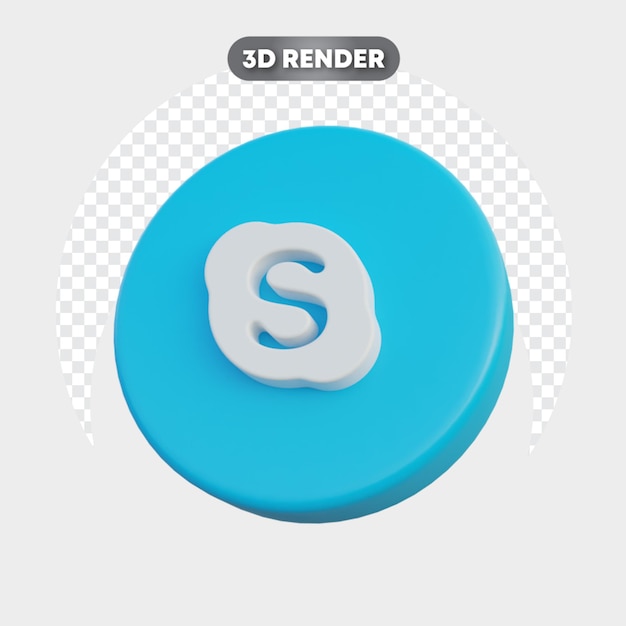 3D-pictogram van sociale media geïsoleerde rechterkant skype