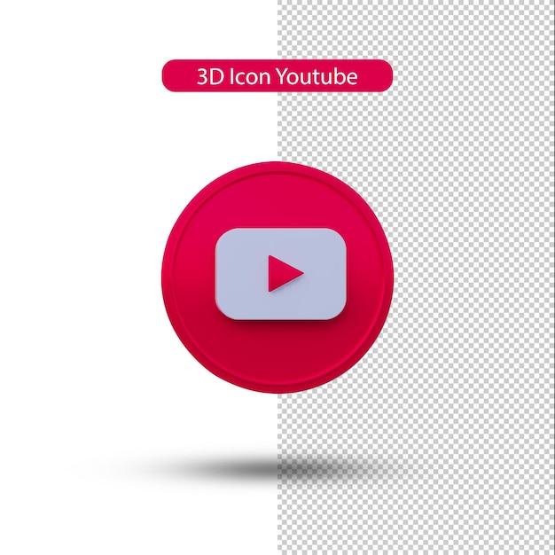 PSD 3d-pictogram van youtube-abonnement render