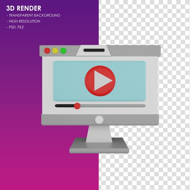 PSD 3d-pictogram video afspelen